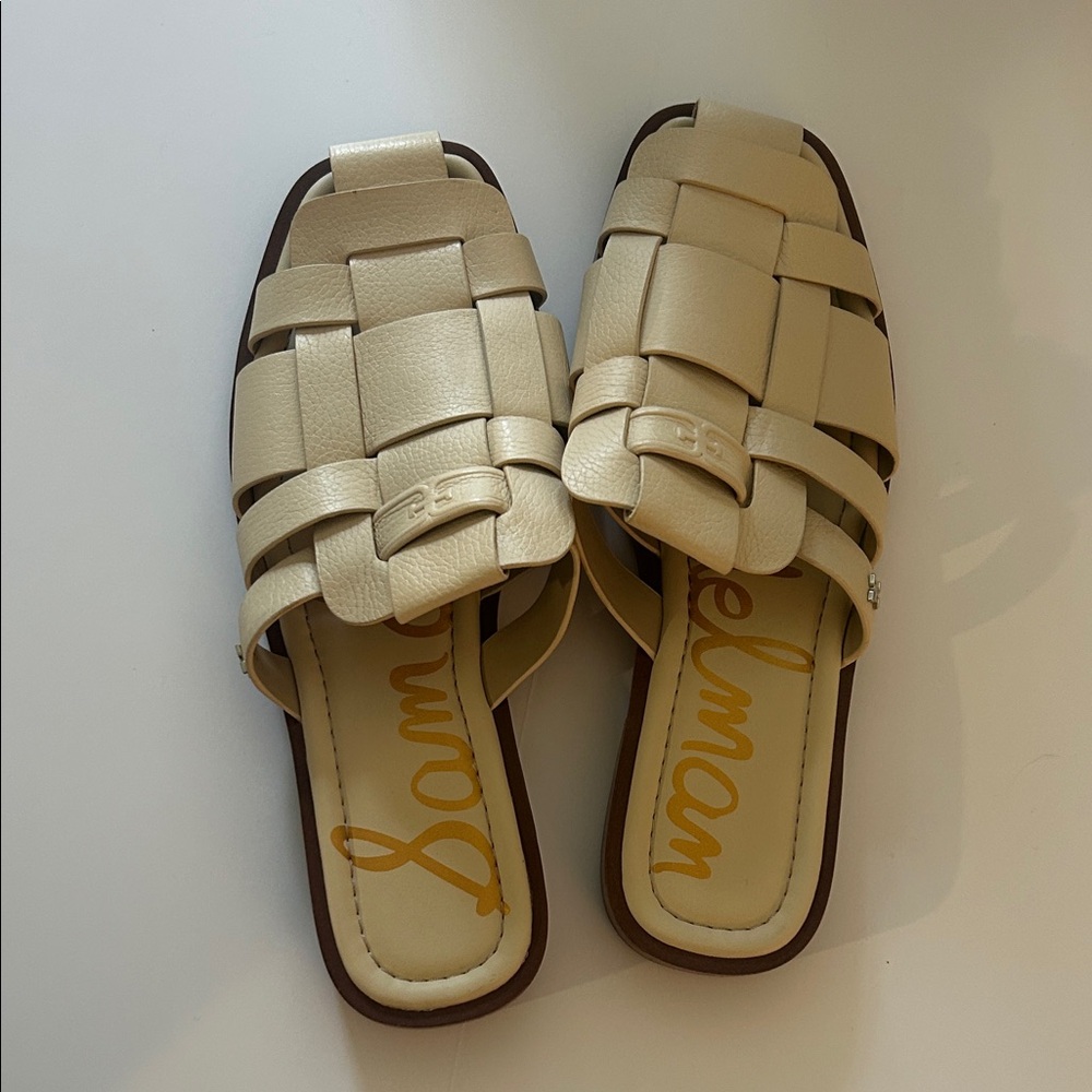 Sam Edelman Beige Woven Mules - Picture 3 of 6